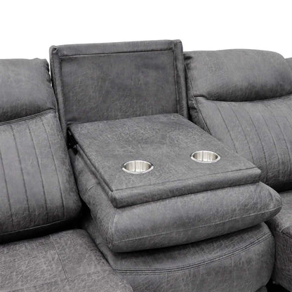 Lennox Grey Tech Fabric 3 + 2 + 1 Sofa Suite with Electric Recliner