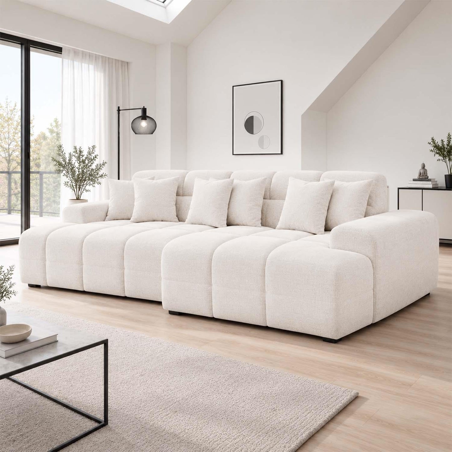 Jenson Plush Velvet Corner Sofa Left Right Hand Facing with Chaise