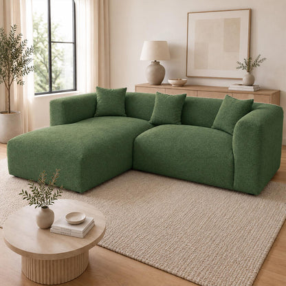 Ely Cloud Chaise L-Shaped Corner Sofa, Linen Fabric, LHF or RHF