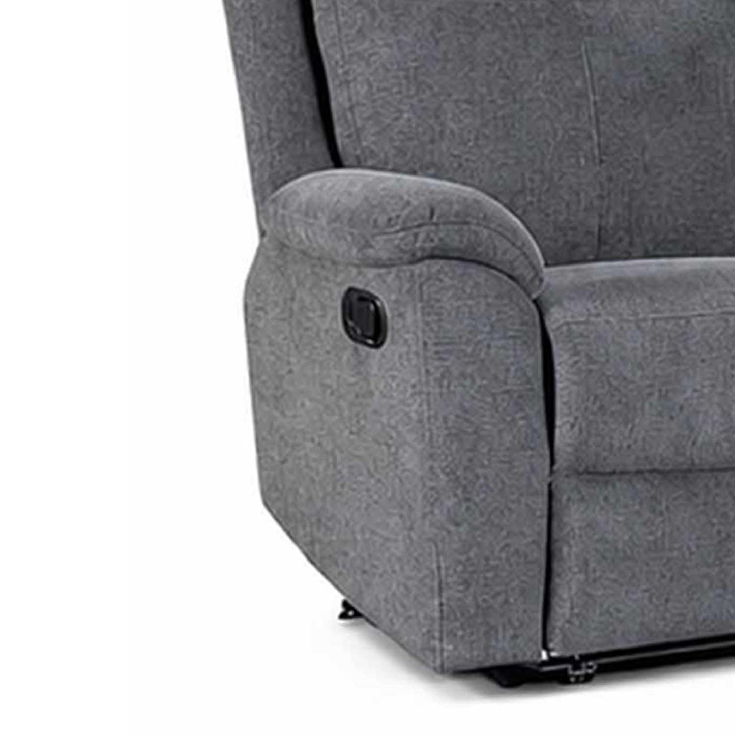 Vancouver 3 Seater Sofa Grey Fabric Manual Reclining Settee