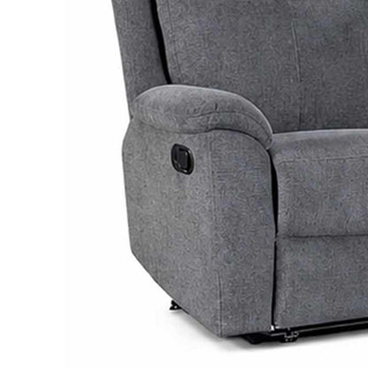Vancouver 3 Seater Sofa Grey Fabric Manual Reclining Settee