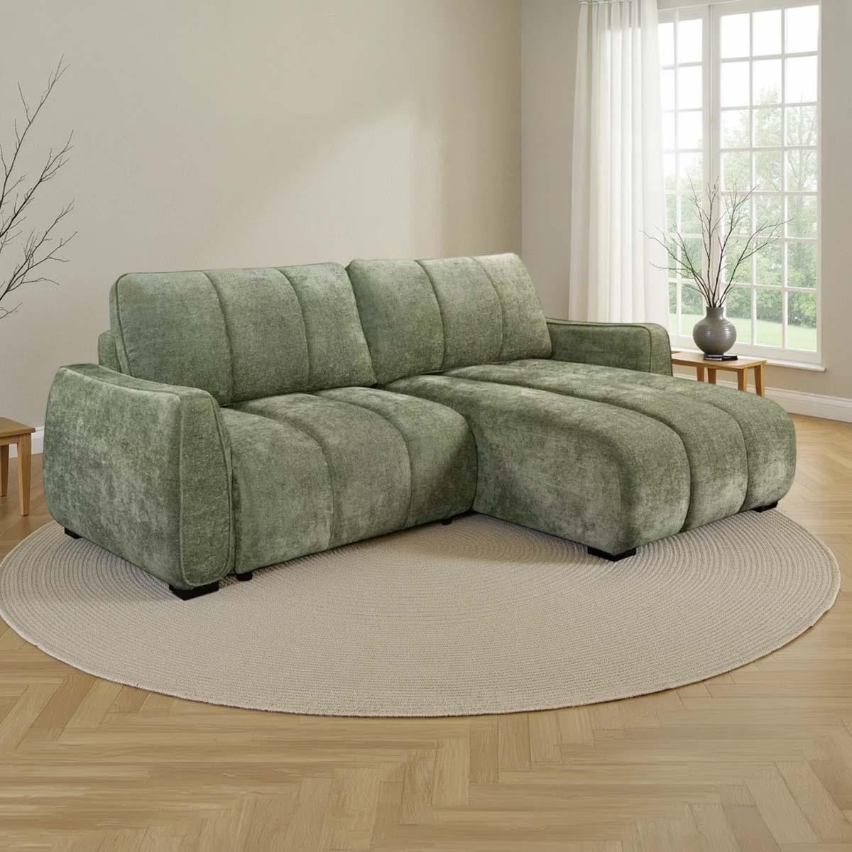 Parkstone Universal Corner Sofabed with Storage Beige Green or Grey