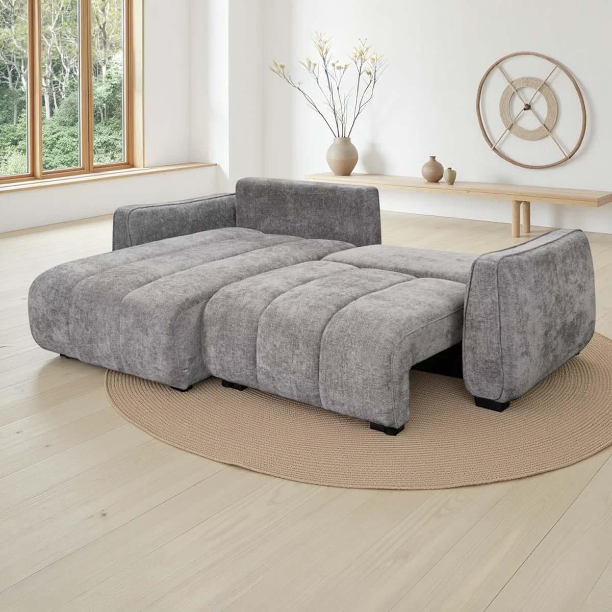 Parkstone Universal Corner Sofabed with Storage Beige Green or Grey