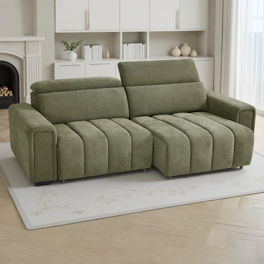 Millie 3 Seater Electric Sliding Sofa Adjustable Headrests 3 Colours