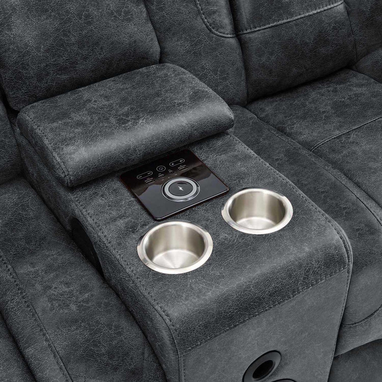Juniper Electric Recliner 3+2+1 Sofa Set USB Cup Holders Brown or Grey