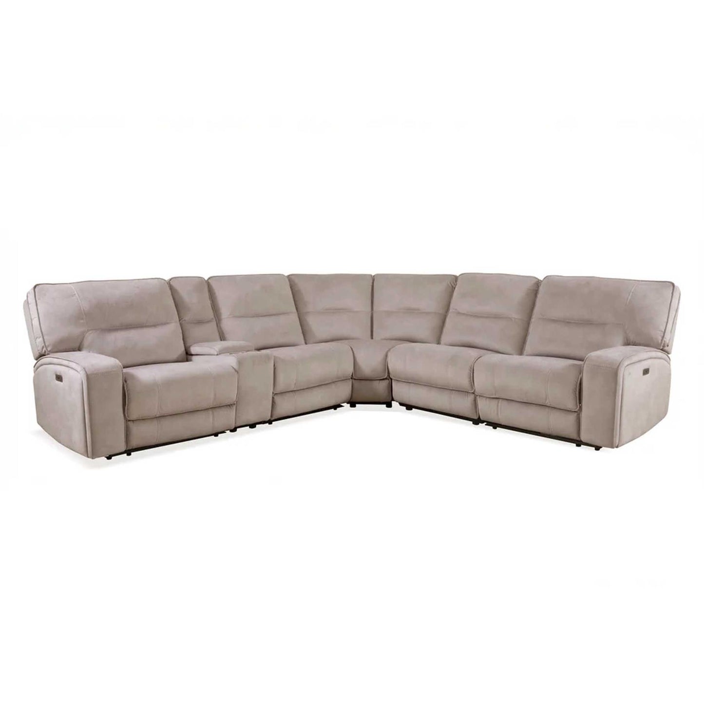 Caleb Power Electric Reclining Corner Sofa 5 Seater Aspen Latte USB