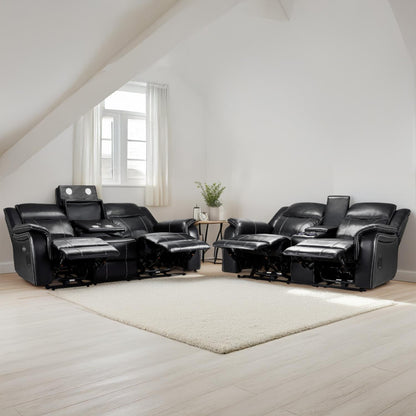 Orlando Black or Grey Leather Electric Reclining Sofa Suite 3 + 2