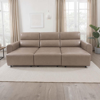Corby 3 Seater Electric Recliner Sofa Leather Look High Back Design