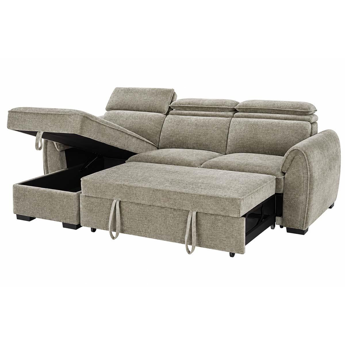 Carlo Universal Corner Sofabed with Storage & Adjustable Headrests