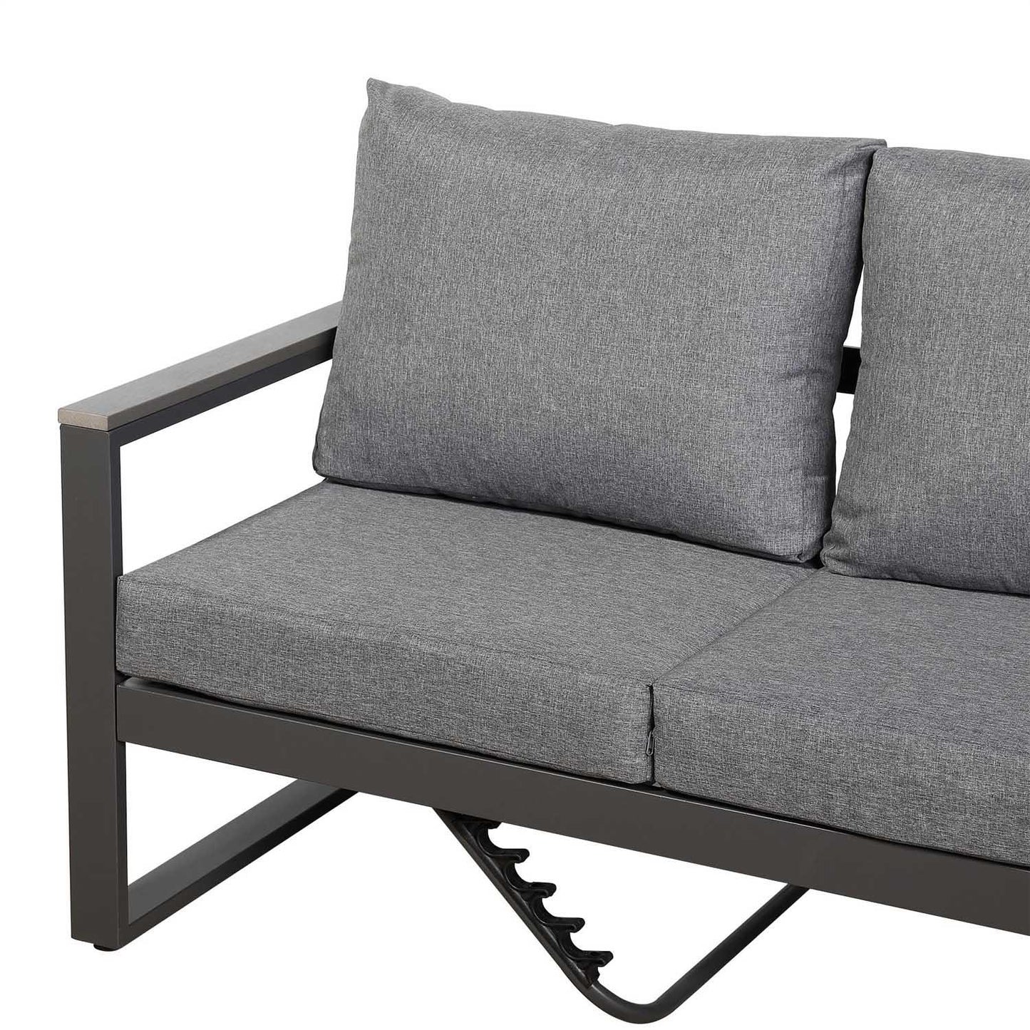 Aluminium Charcoal L Shaped RHF Outdoor Garden Furniture Coffee Table