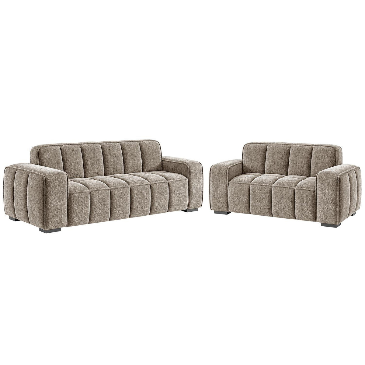 Preston 3 2 Sofa Suite Woven Fabric 2 Piece Set Beige Grey Olive