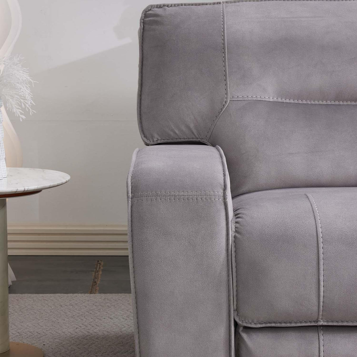 Caleb Power Electric Reclining Corner Sofa 5 Seater Aspen Latte USB