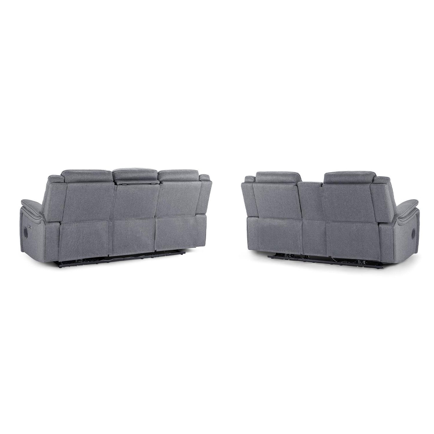 Orlando Grey Fabric 3 + 2 Electric Reclining Sofa Suite USB Charging