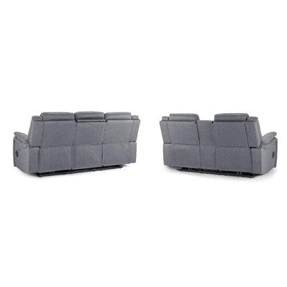 Orlando Grey Fabric 3 + 2 Electric Reclining Sofa Suite USB Charging