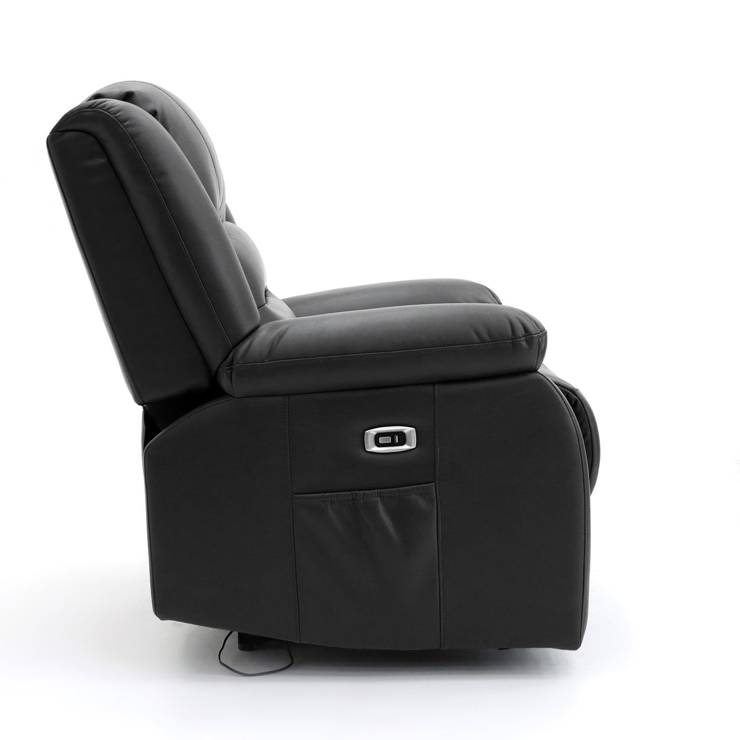 Arlo Black or Grey Leather Like Electric Reclining Sofa Suite 3 + 2 USB + Drinks Tray