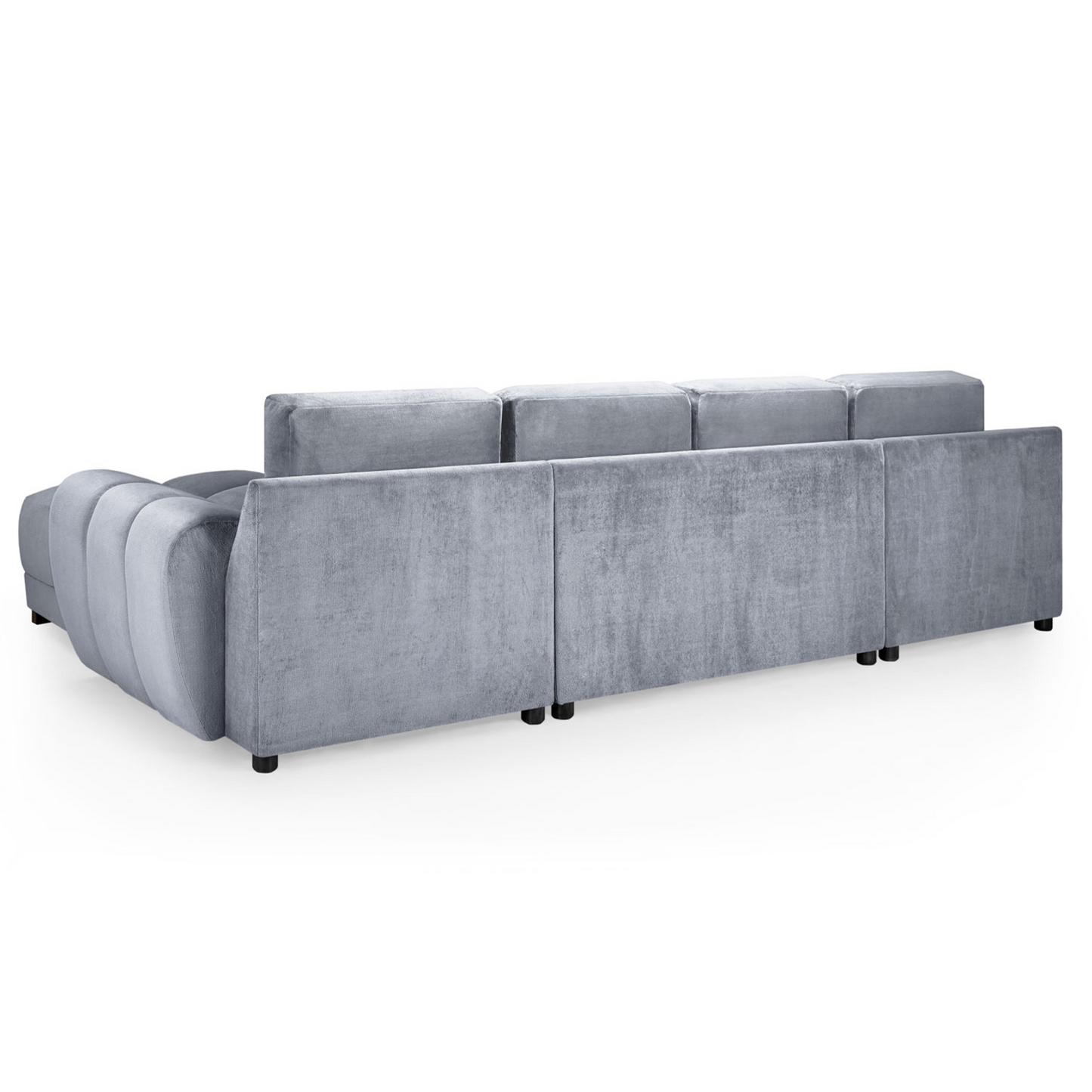 Zura Plush Velvet Large U Shaped 4 - 5 Seater Sofa  | Cream, Grey or Mocha