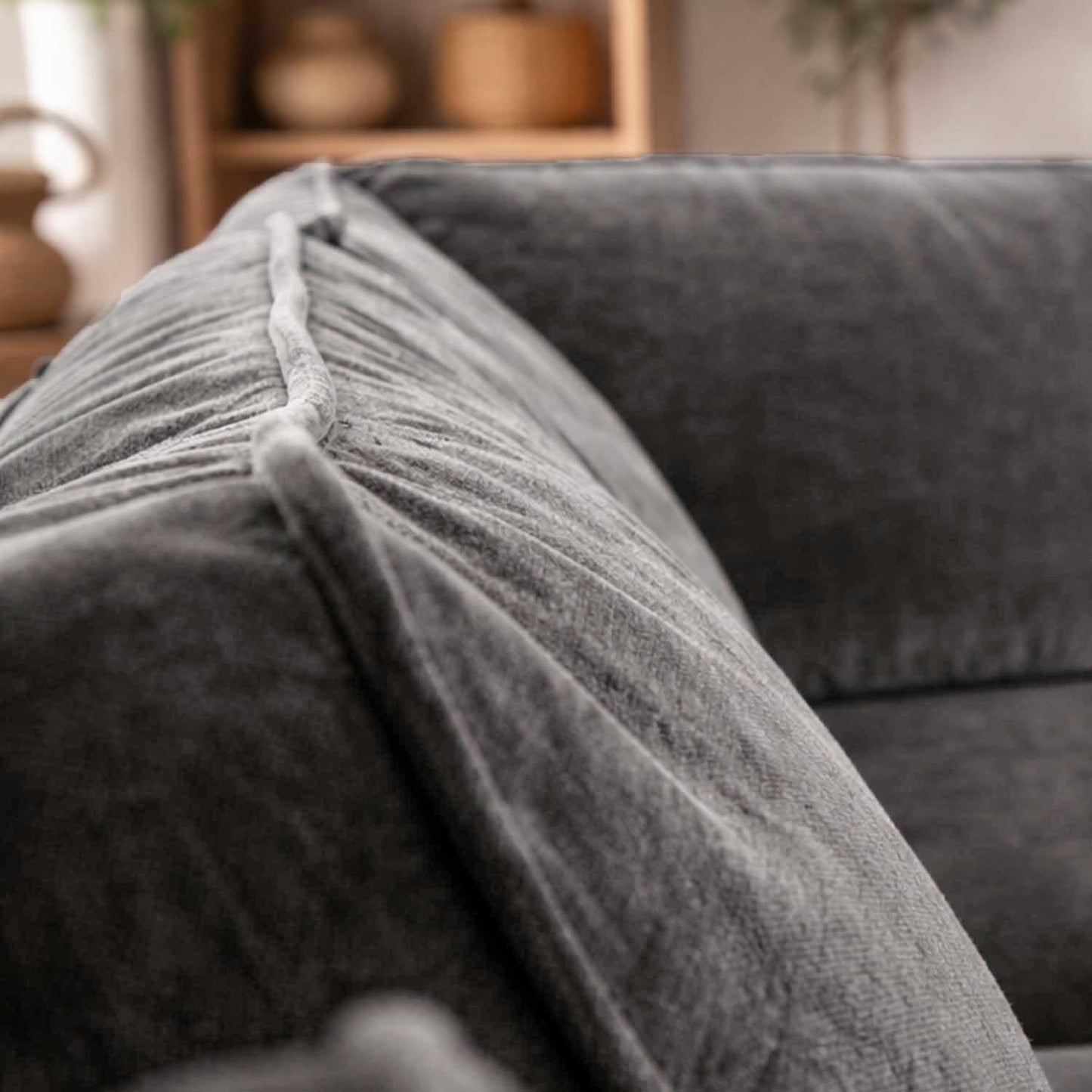 Ascot 5 Seater Corner Sofa Chenille Fabric Beige or Charcoal