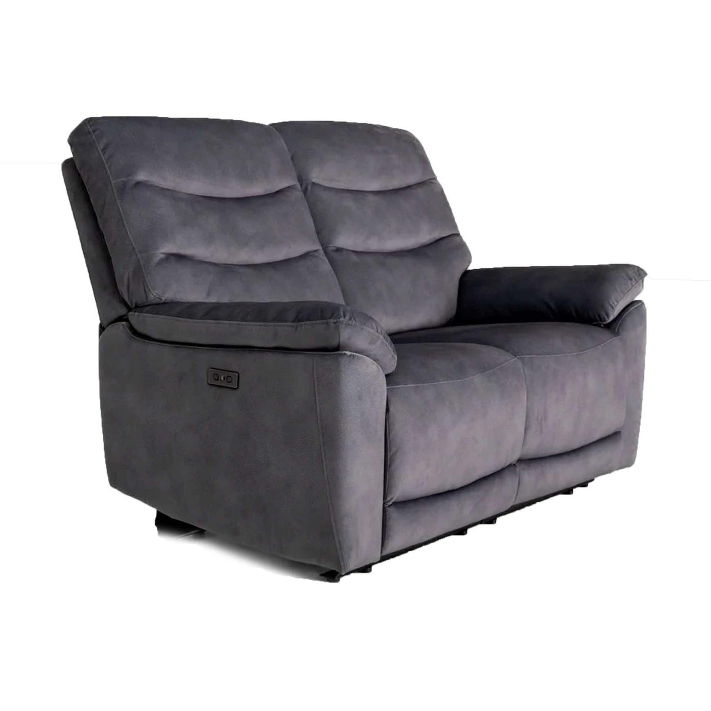 Tilly Electric Reclining 2 Seater Sofa Settee  Charcoal USB Charging