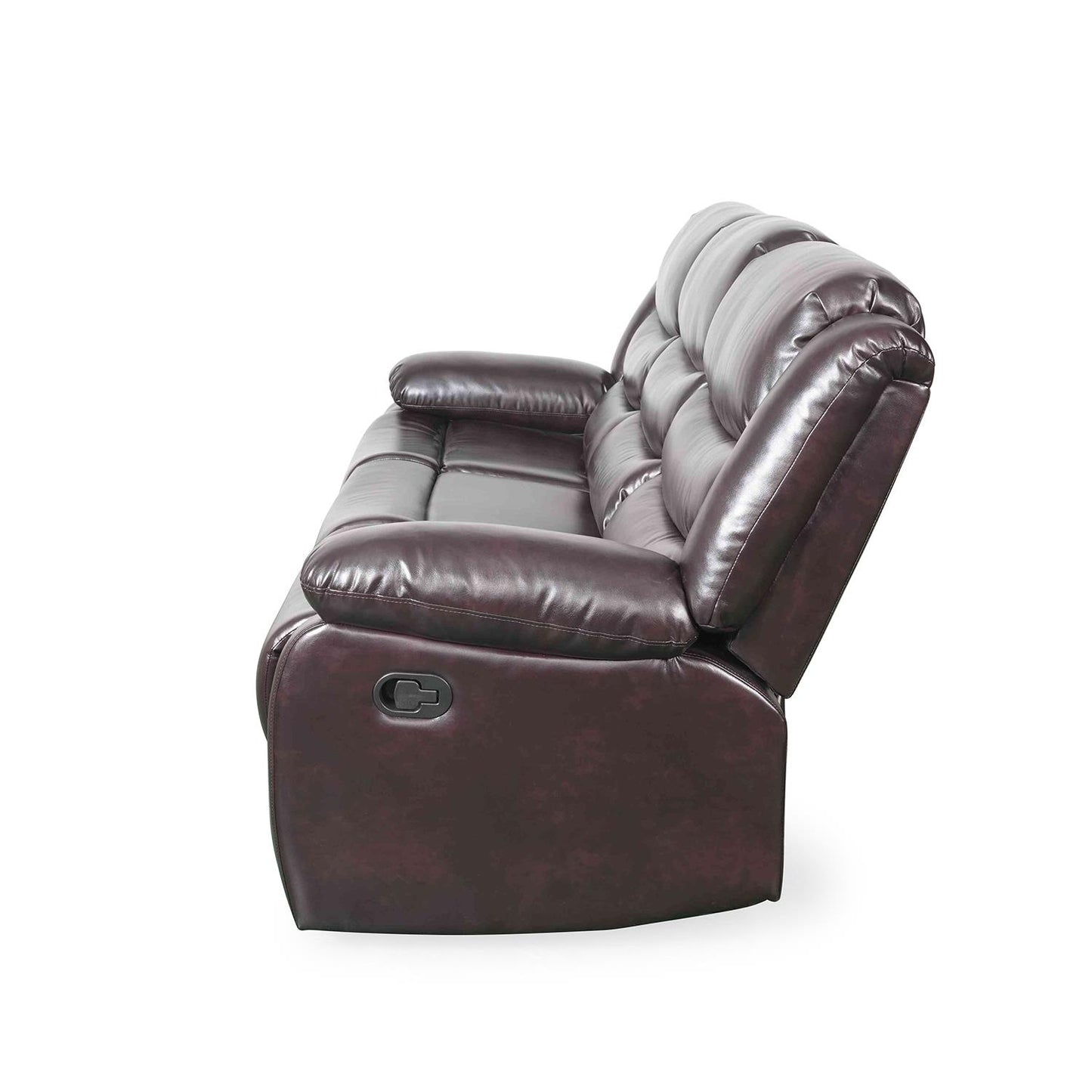 Cortland Leather Look 3 Piece Sofa Suite Manual Reclining Black or Brown
