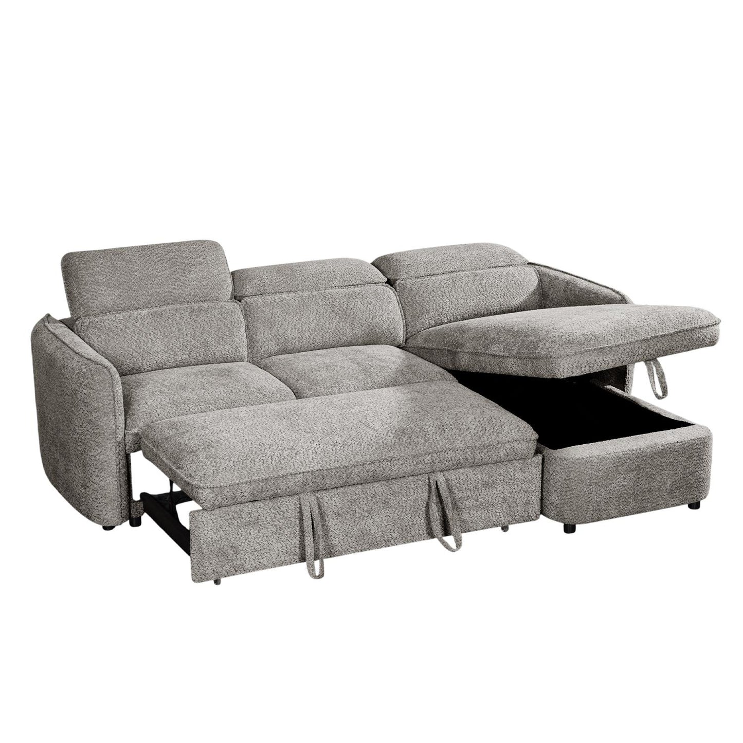 Ria L Shaped 4 Seater Fabric Corner Sofa Bed