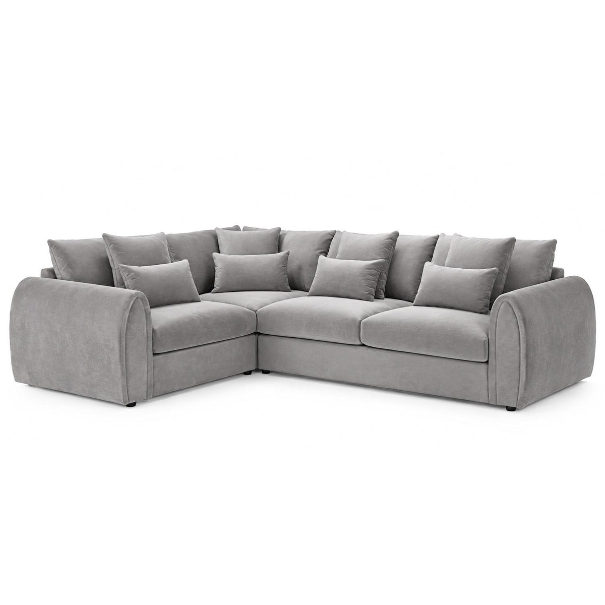 Mercer 4 Seater Velvet Corner Sofa LHF or RHF Grey or Mocha