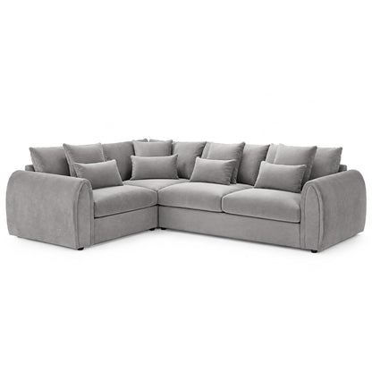 Mercer 4 Seater Velvet Corner Sofa LHF or RHF Grey or Mocha