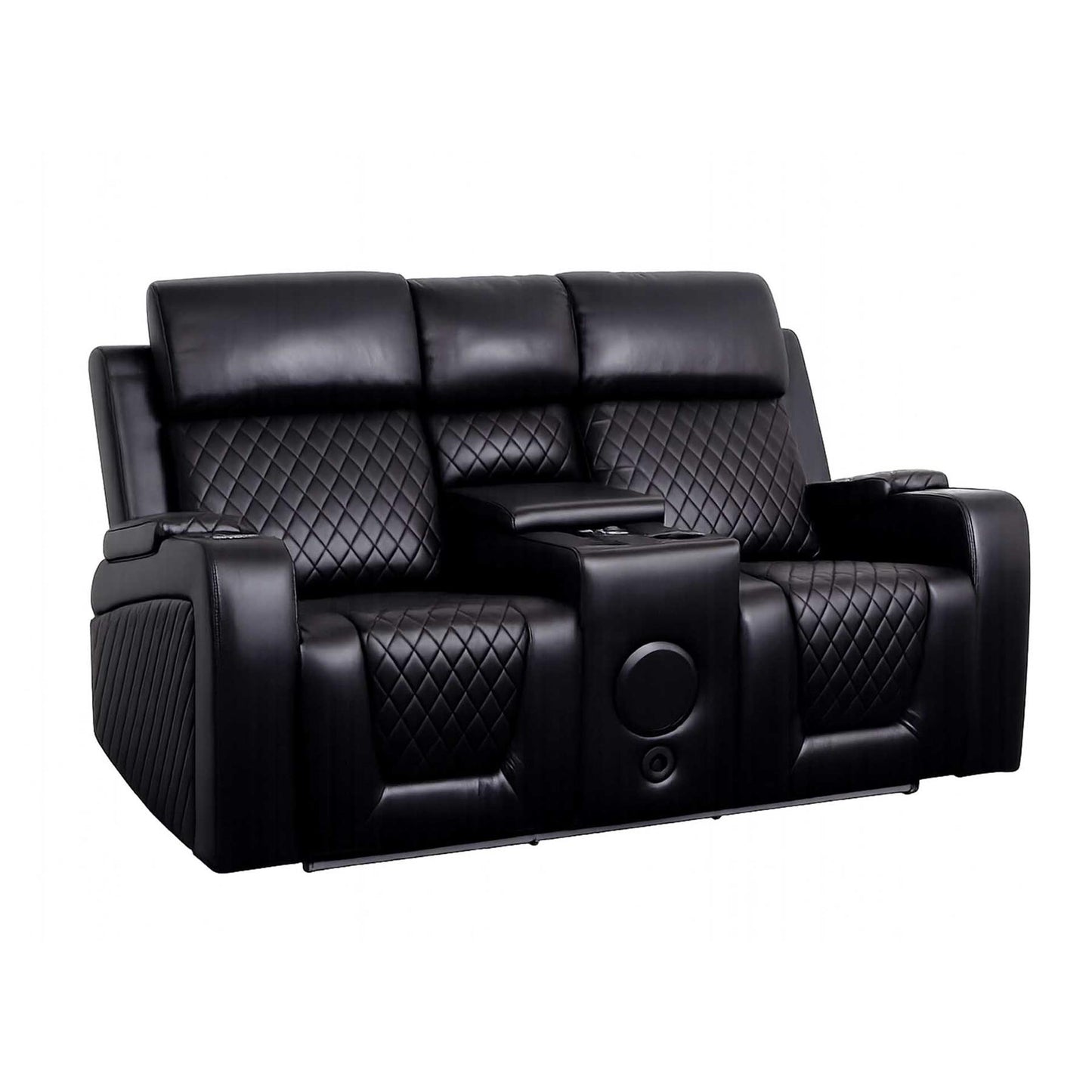 Felix Black or Grey Leather Electric Reclining Sofa Suite USB Cup Holder