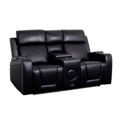 Felix Black or Grey Leather Electric Reclining Sofa Suite USB Cup Holder