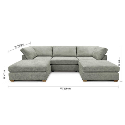 Kenzo U-Shaped 4-5 Seater Chenille Fabric Sofa