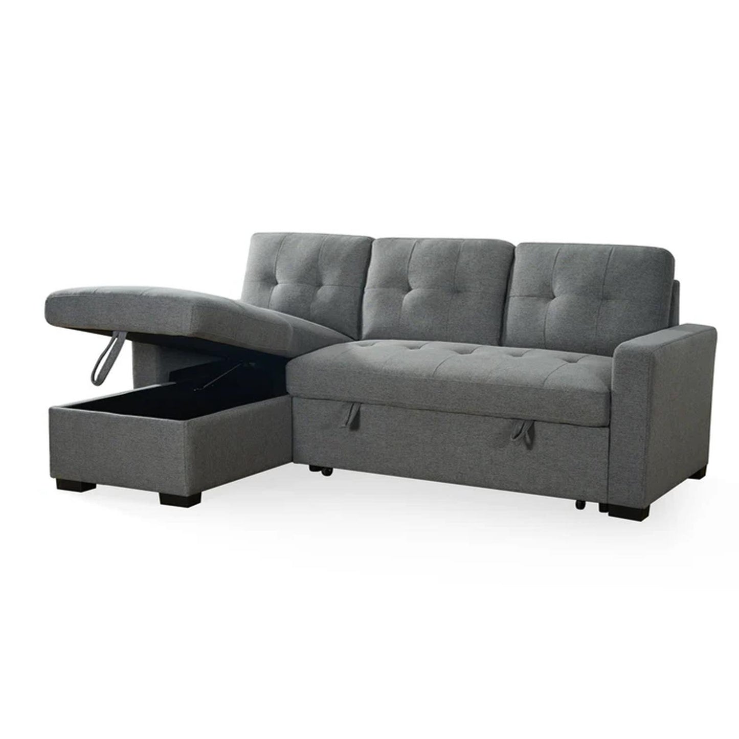 Arden Grey 3 Seater L Shaped Universal Sofa Bed With Storage Living Room