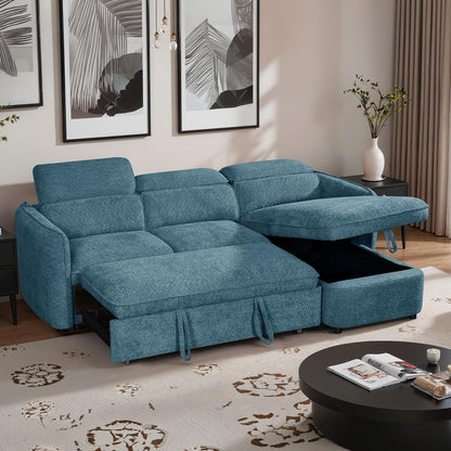 Ria L Shaped 4 Seater Fabric Corner Sofa Bed