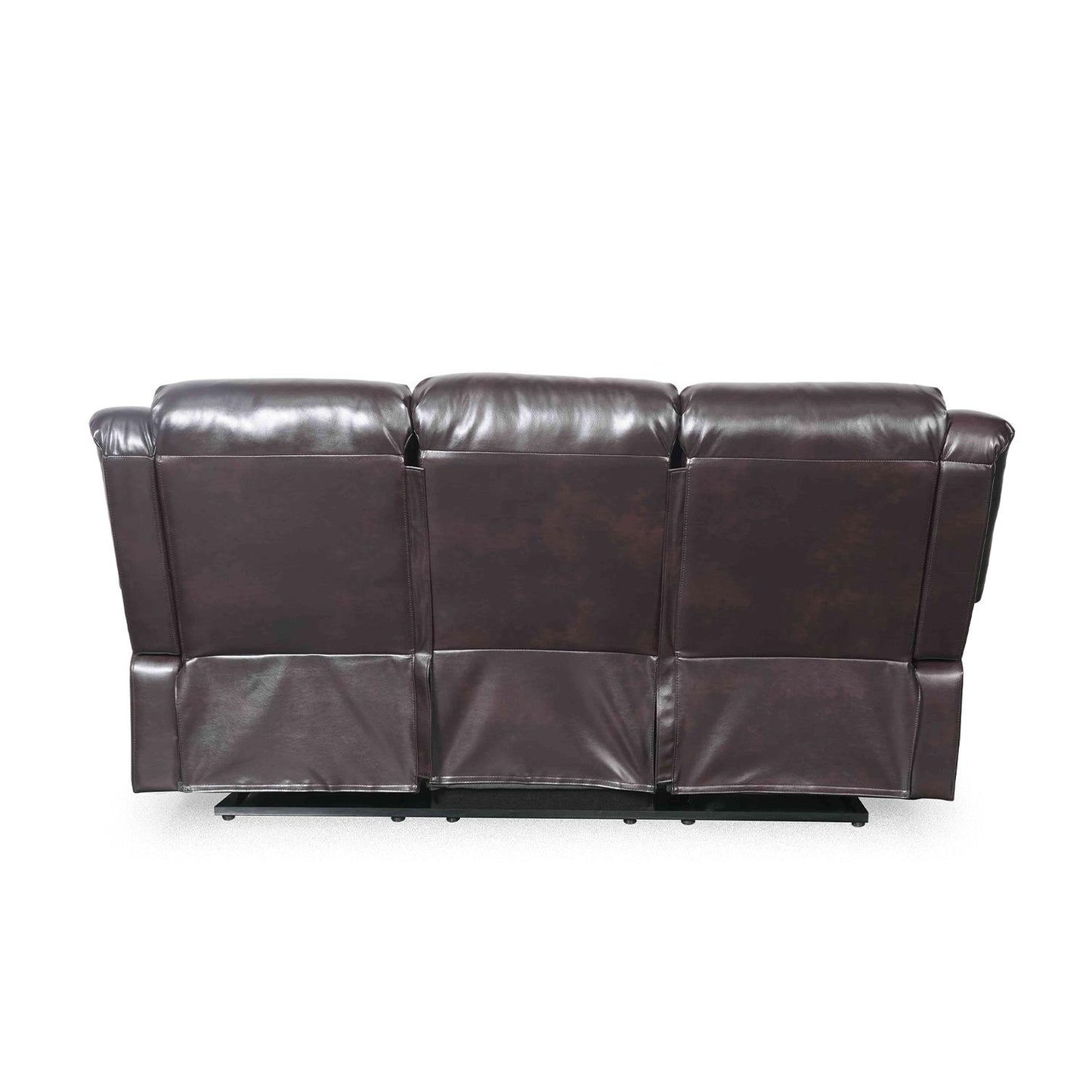 Cortland Leather Look 3 Seater Manual Reclining Sofa Black or Brown
