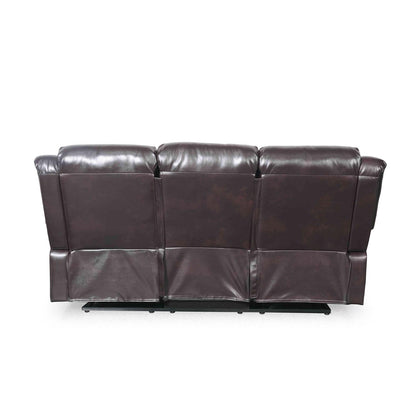 Cortland Leather Look 3 Seater Manual Reclining Sofa Black or Brown