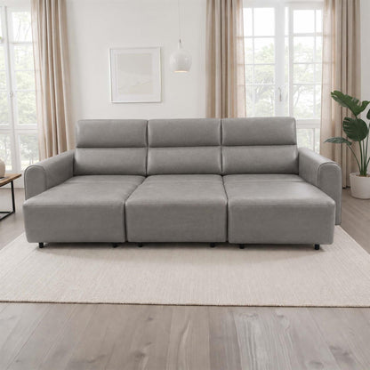 Corby 3 Seater Electric Recliner Sofa Leather Look High Back Design
