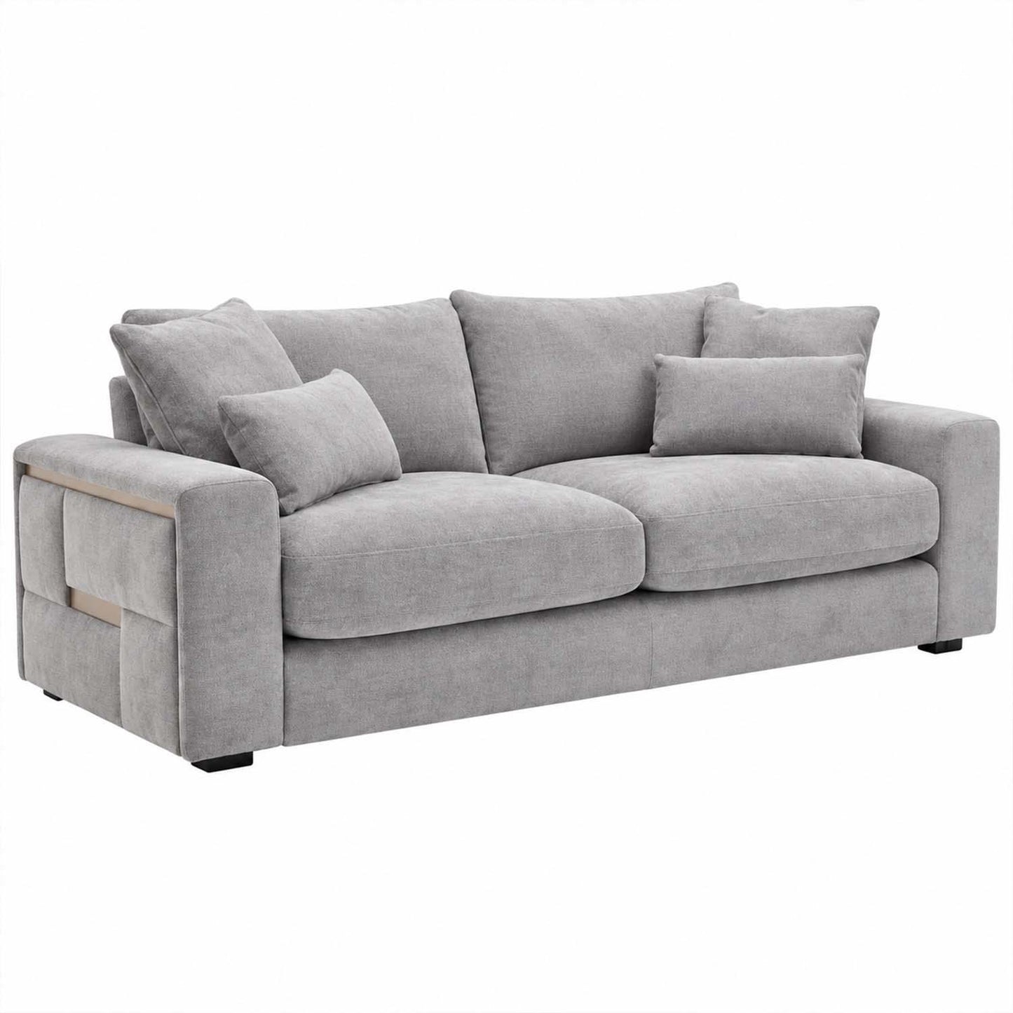 Juno 3 Seater Chenille Sofa with Removable Seat & Back Cushions