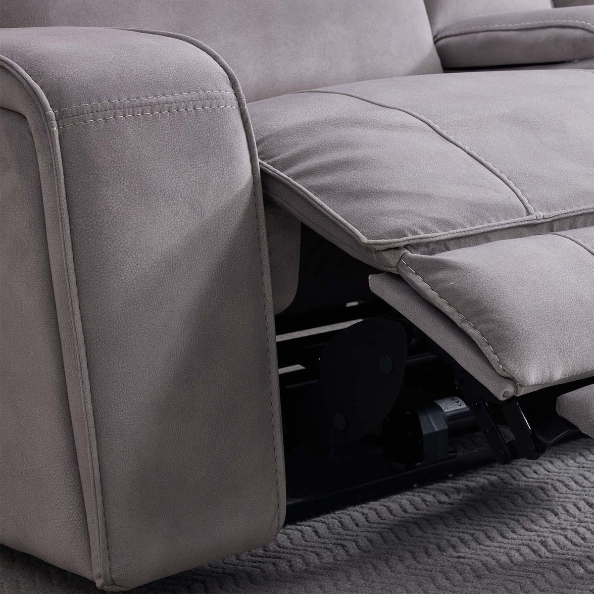 Caleb Power Electric Reclining Corner Sofa 5 Seater Aspen Latte USB