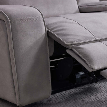 Caleb Power Electric Reclining Corner Sofa 5 Seater Aspen Latte USB