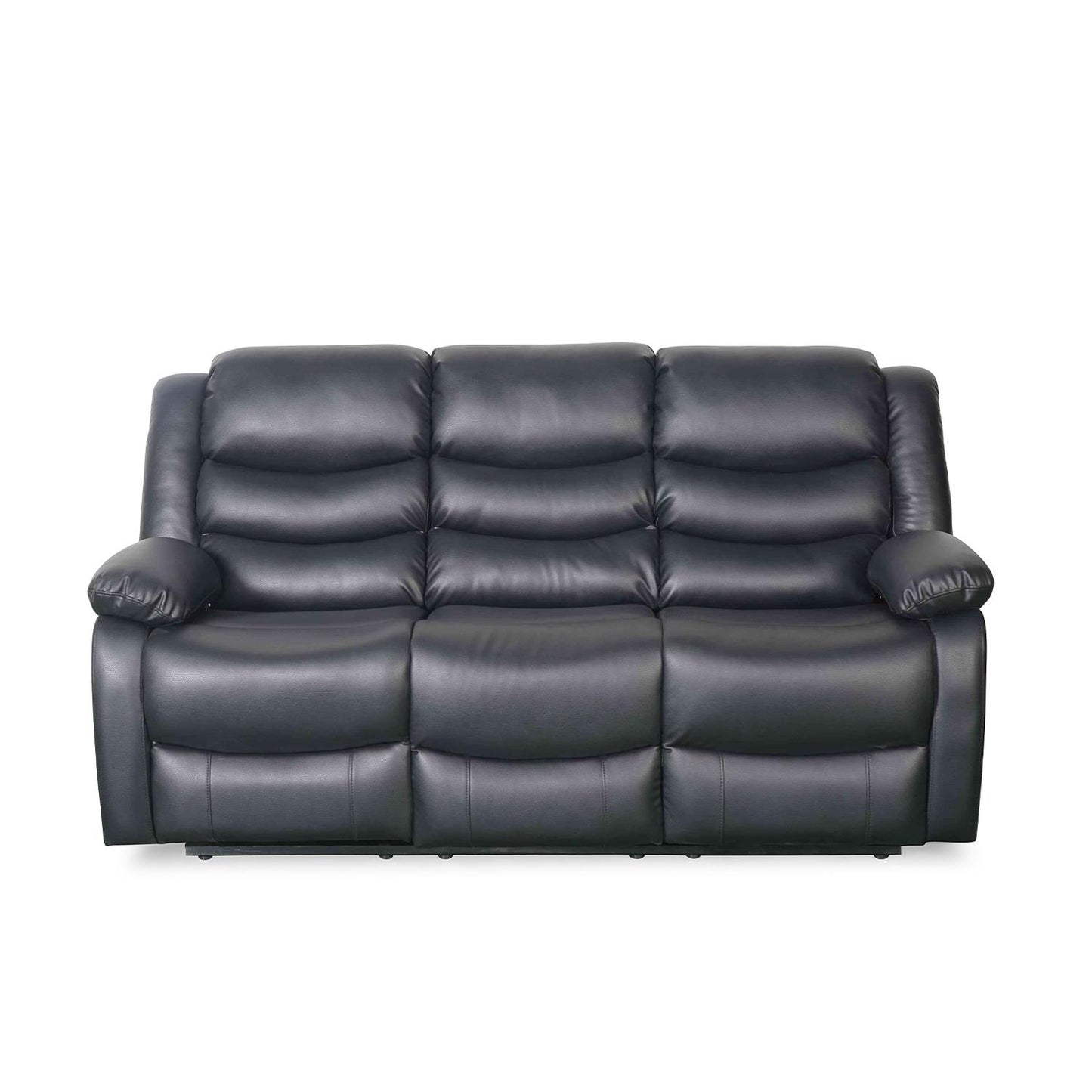 Cortland Leather Look 3 Piece Sofa Suite Manual Reclining Black or Brown