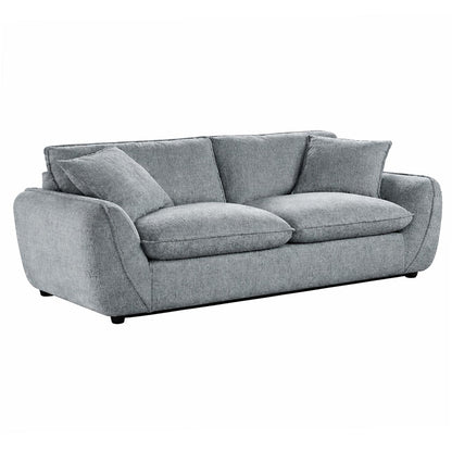 Berti Beige or Grey Fabric 3 Seater Sofa