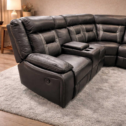 Nova Black Electric Reclining Corner Sofa USB Charging