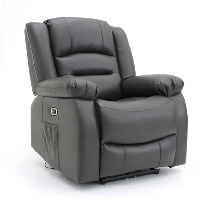 Arlo Black or Grey Leather Like Electric Reclining Armchair