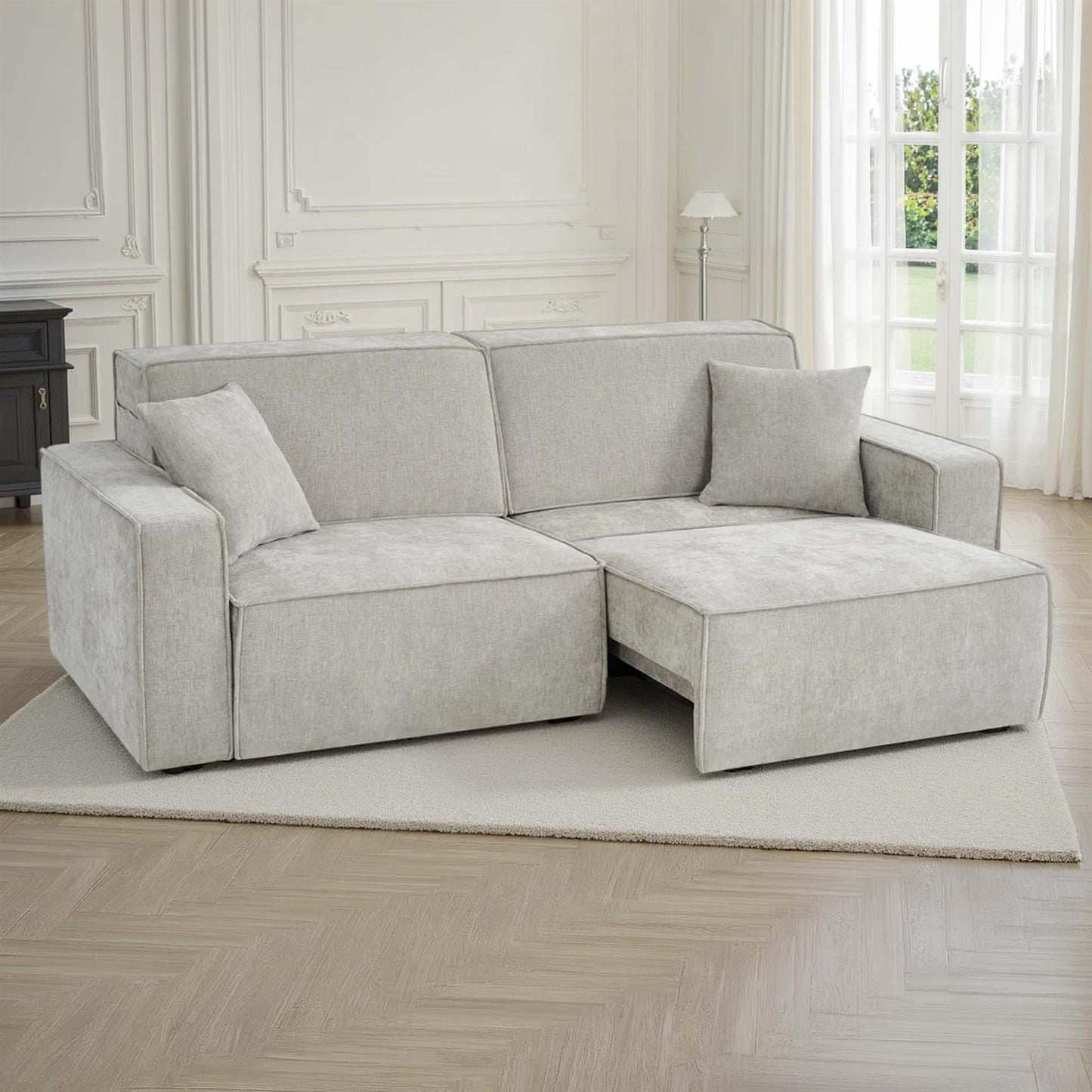 Huxley 3 Seater Electric Sofa Bed with Power Extension & Boxed Arms