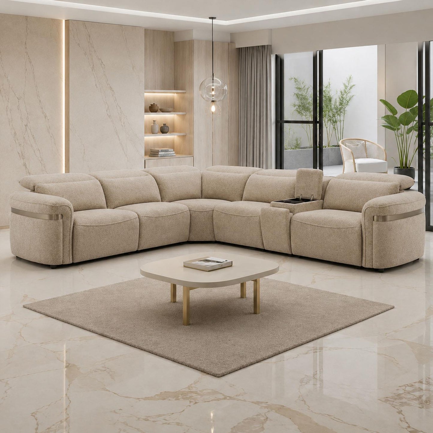 Buxley 5 Seater Electric Reclining Corner Sofa Wireless Charging