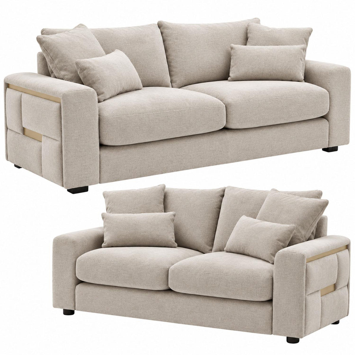 Juno Chenille 3 + 2 Seater Sofa Set with Removable Cushions