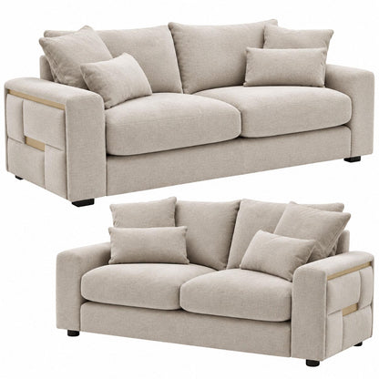 Juno Chenille 3 + 2 Seater Sofa Set with Removable Cushions