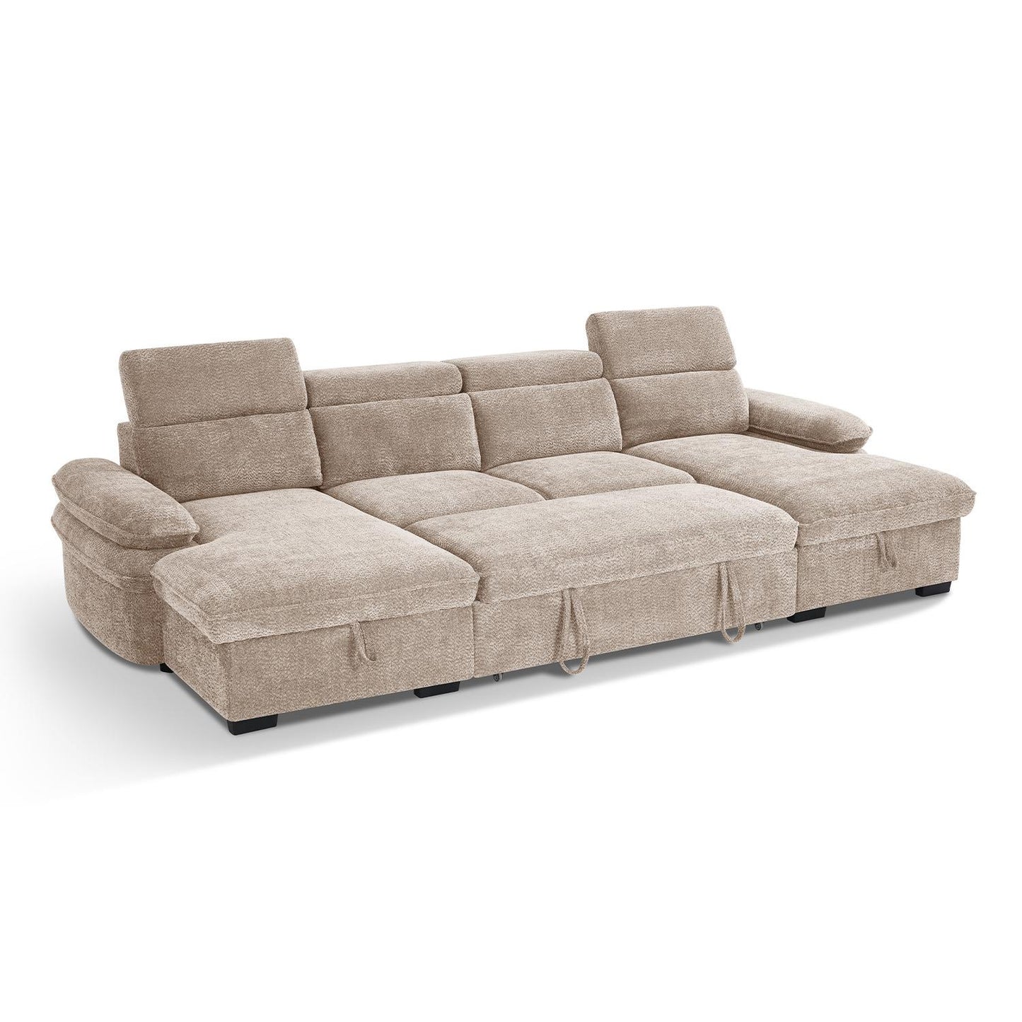Blake U Shaped 5 Seater Fabric Corner Sofa Bed