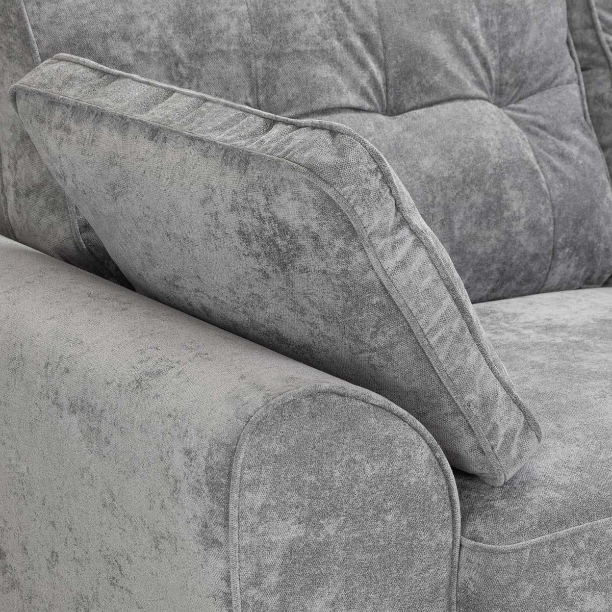 Montford Grey Fabric 5 Seater L Shaped Corner Sofa