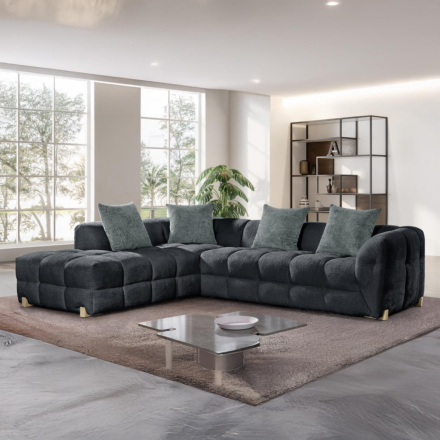 Geneva 5 Seater L Shaped Corner Sofa Left Hand Facing