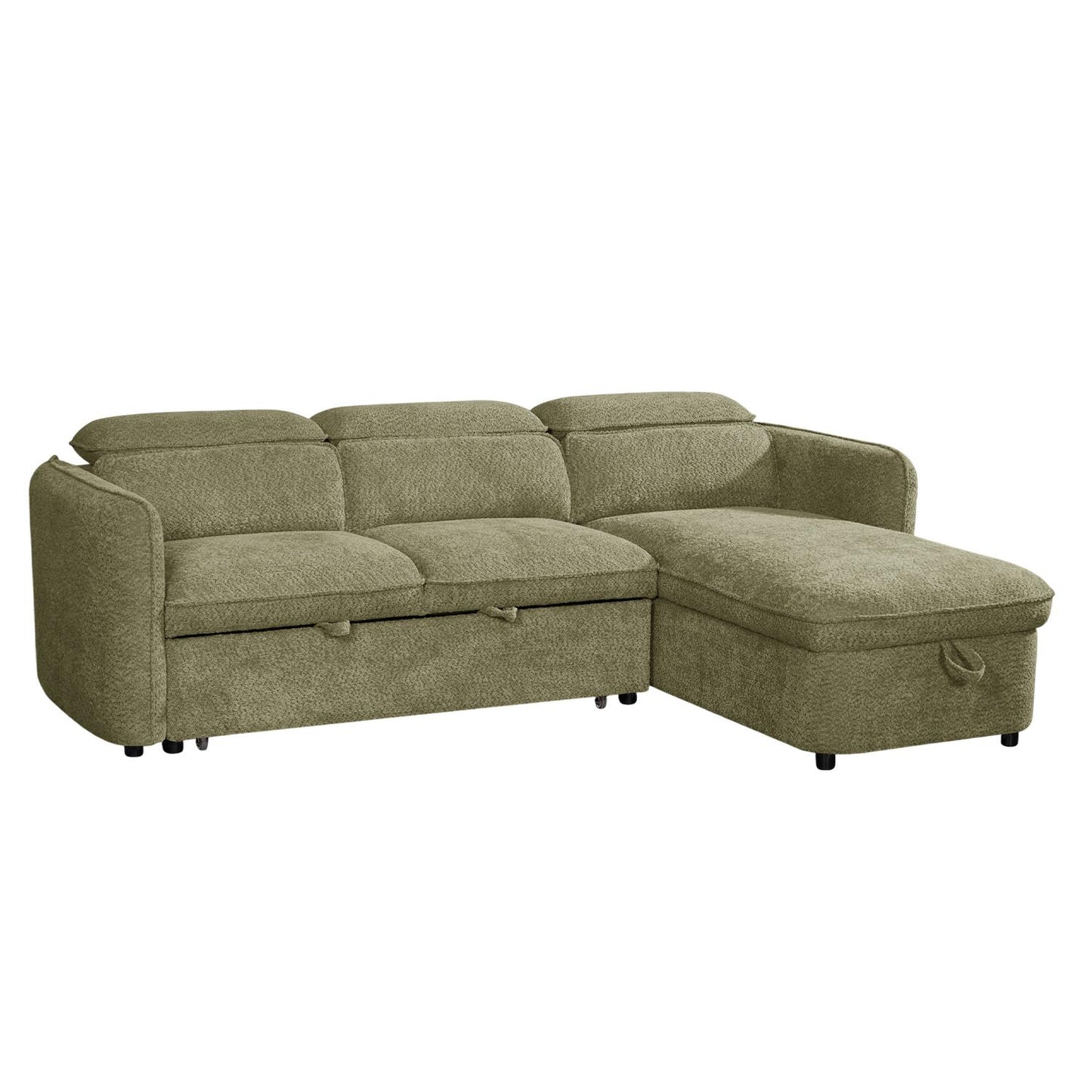 Ria L Shaped 4 Seater Fabric Corner Sofa Bed
