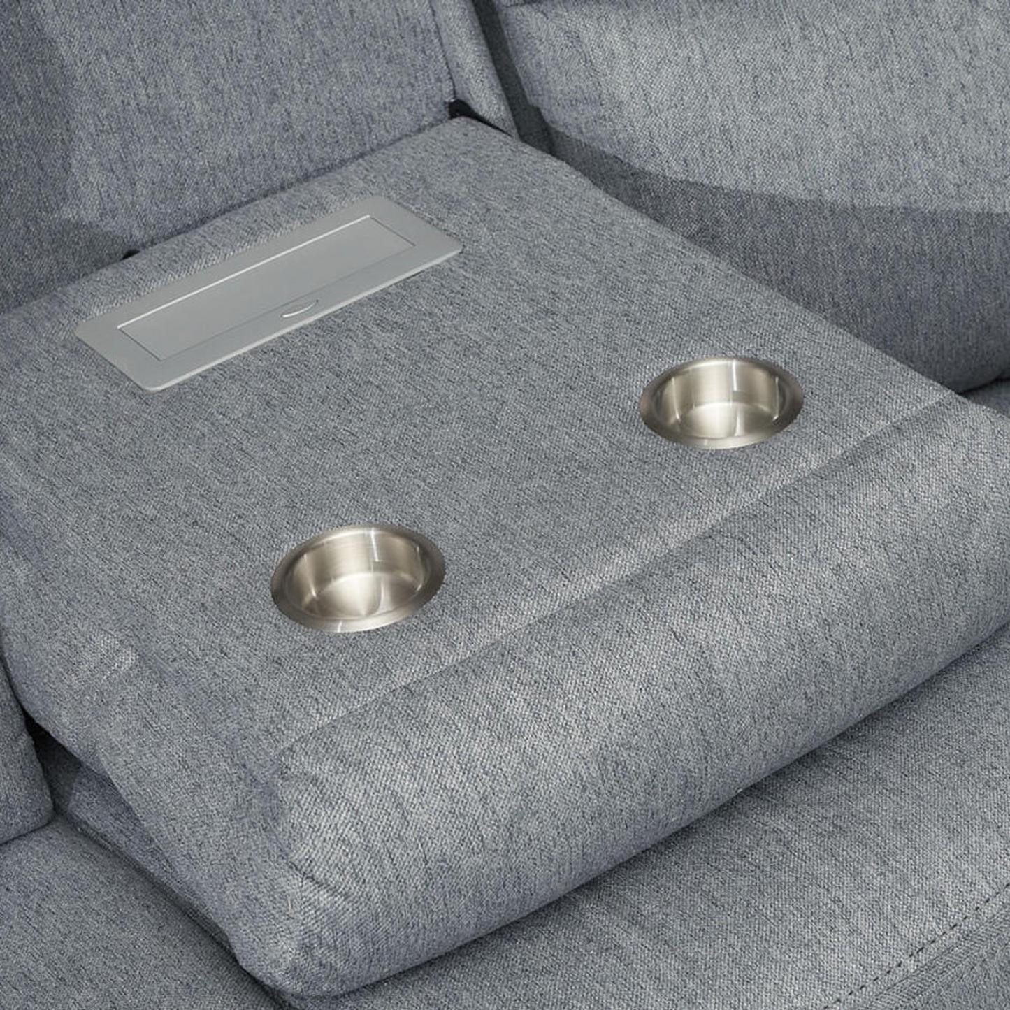 Linden 5 Seater Electric Reclining Corner Sofa Grey Fabric